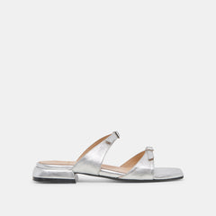 LAVERN SANDALS SILVER METALLIC LEATHER | Women Dolce Vita