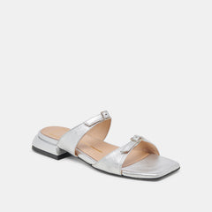 LAVERN SANDALS SILVER METALLIC LEATHER | Women Dolce Vita