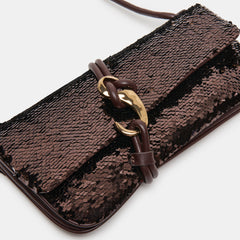 ALICE SHOULDER BAG BROWN SEQUIN STELLA | Dolce Vita Women