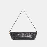 Savaii Black Woven Leather Shoulder Bag | Dolce Vita Women