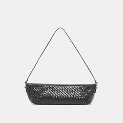 Savaii Black Woven Leather Shoulder Bag | Dolce Vita Women