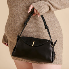 Devyn Black Leather Shoulder Bag | Women Dolce Vita