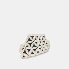 Marlow Black Satin Pearl Clutch | Women Dolce Vita