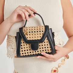 TROPEZ CROSSBODY BLACK NATURAL CANE | Dolce Vita Women