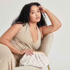 FIORE CLUTCH EMBROIDERED NATURAL RAFFIA | Dolce Vita Women