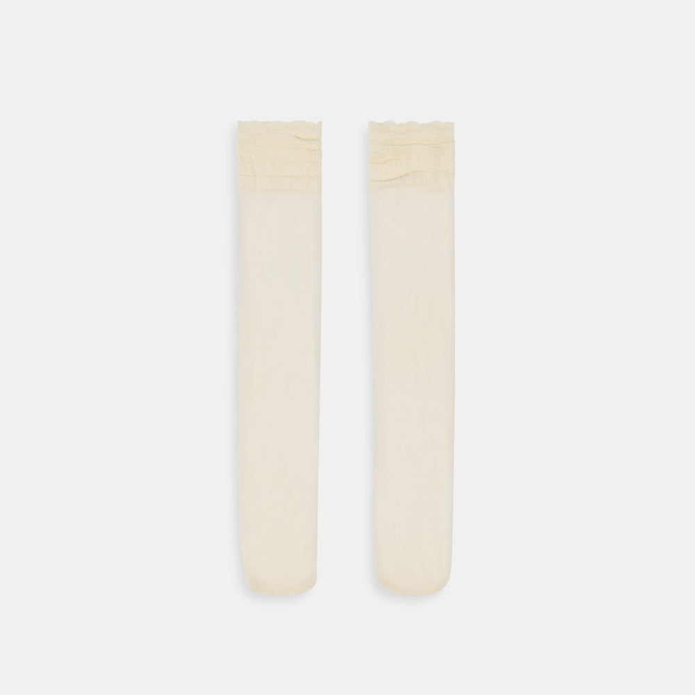 Ruffle Ivory Sheer Knee High Socks | Women Dolce Vita