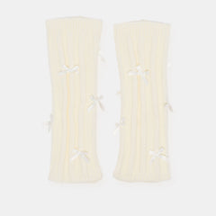 Satin Bow Ivory Leg Warmers | Dolce Vita Women