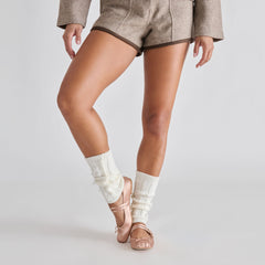 Satin Bow Ivory Leg Warmers | Dolce Vita Women