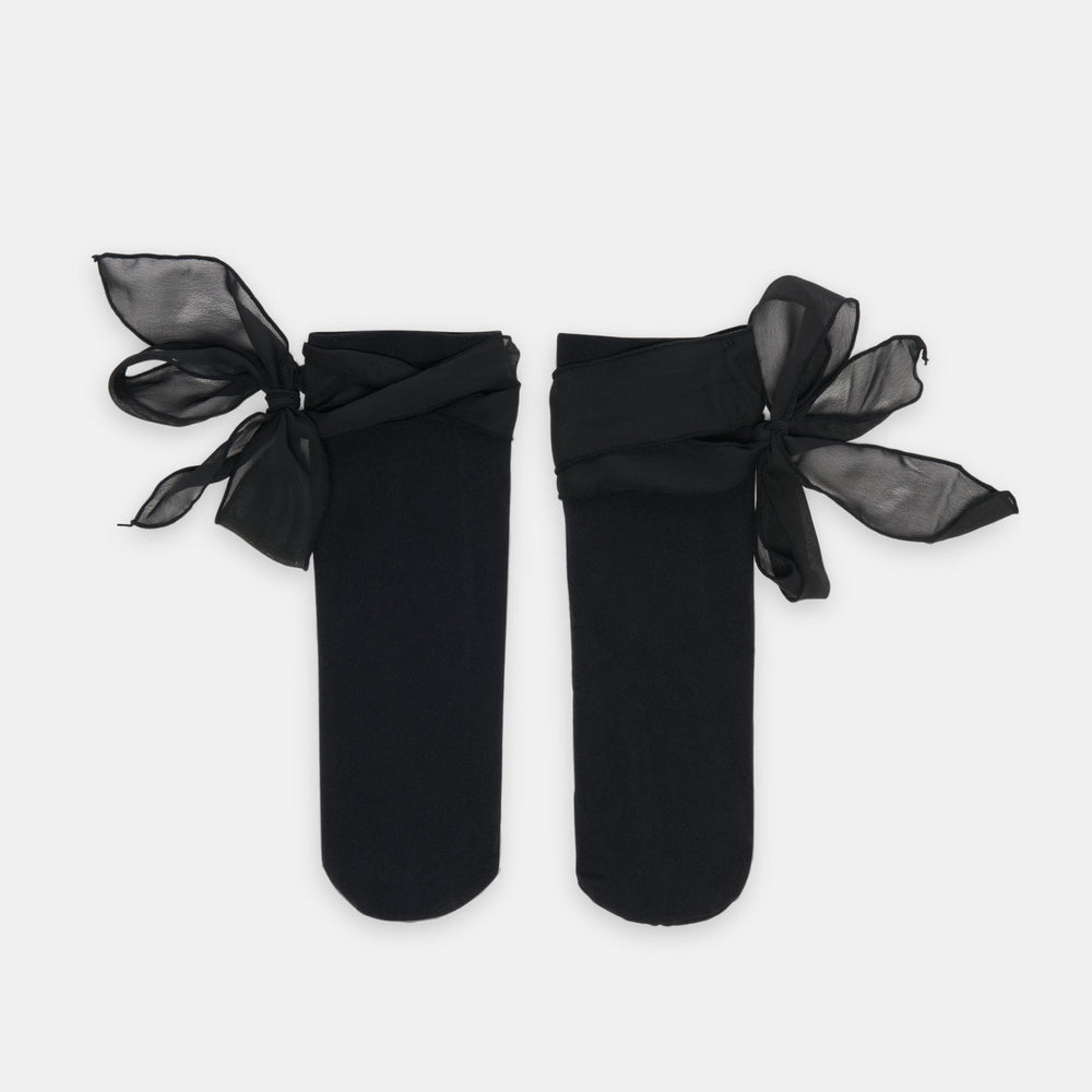 Tie Bow Black Anklet Socks | Dolce Vita Women