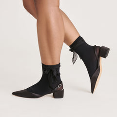 Tie Bow Black Anklet Socks | Dolce Vita Women