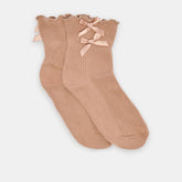 Lettuce Edge Bow Mocha Anklet Socks | Women Dolce Vita