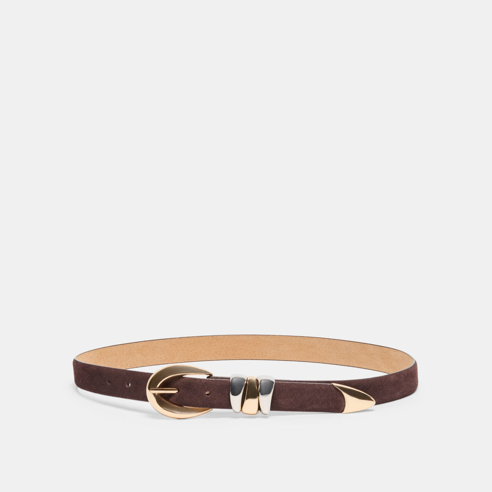Mixed Metal Mahogany Buckle Belt | Dolce Vita Women