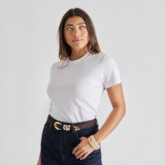 Mixed Metal Mahogany Buckle Belt | Dolce Vita Women