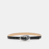 Organic Oval Black Silver Buckle Belt | Women Dolce Vita