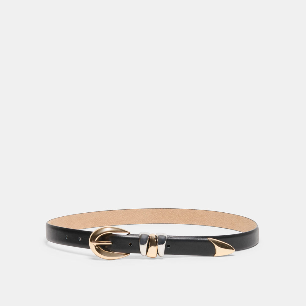 Mixed Metal Black Buckle Belt | Dolce Vita Women