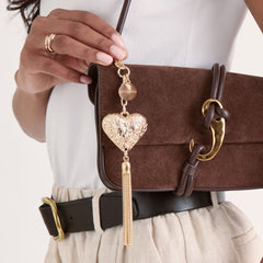 Heart Tassel Gold Bag Charm | Women Dolce Vita