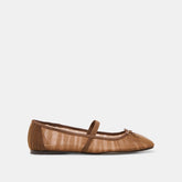Raeven Mid Brown Tulle Ballet Flats | Women Dolce Vita