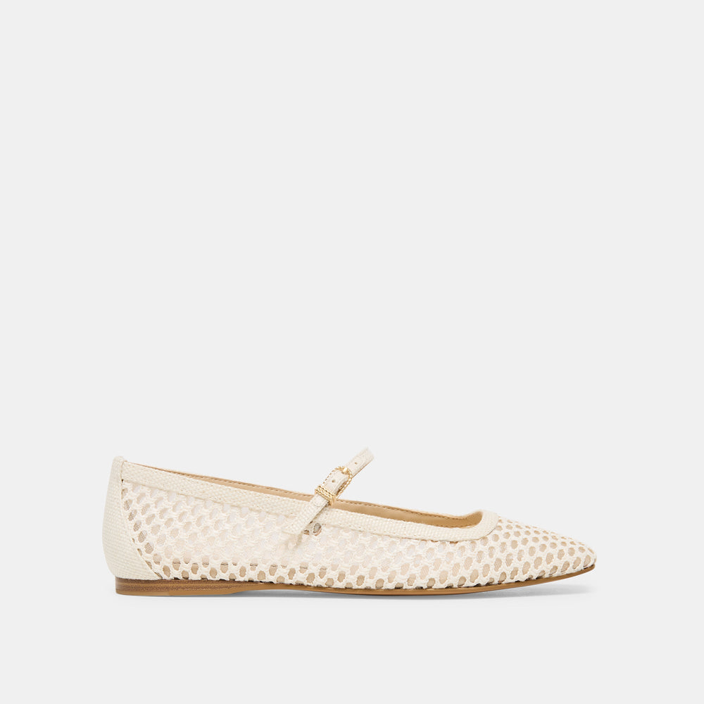 Reyes White Woven Raffia Ballet Flats | Dolce Vita Women