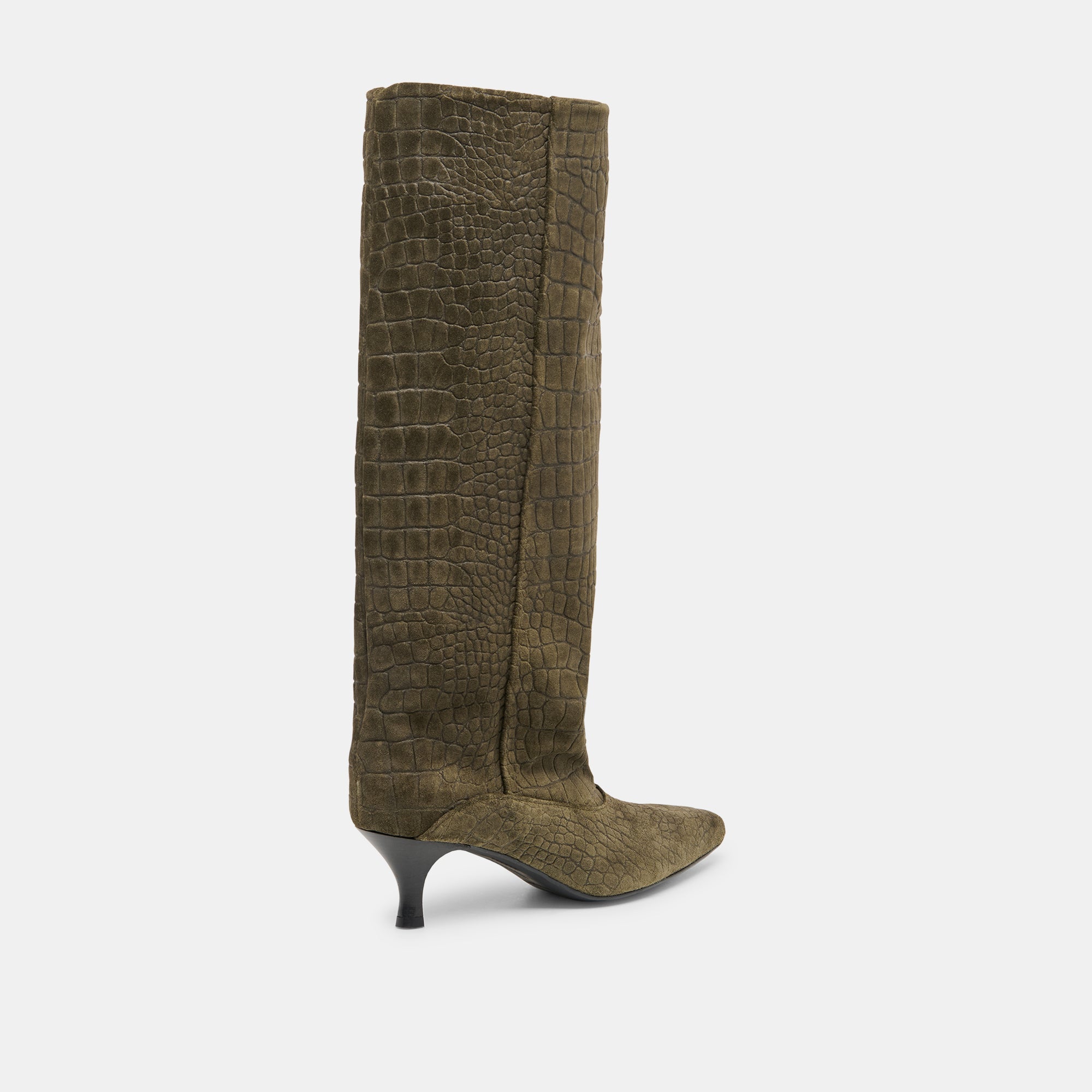 Roxla Olive Croco Embossed Leather Boots | Dolce Vita Women