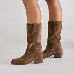 Romie Chocolate Suede Boots | Women Dolce Vita