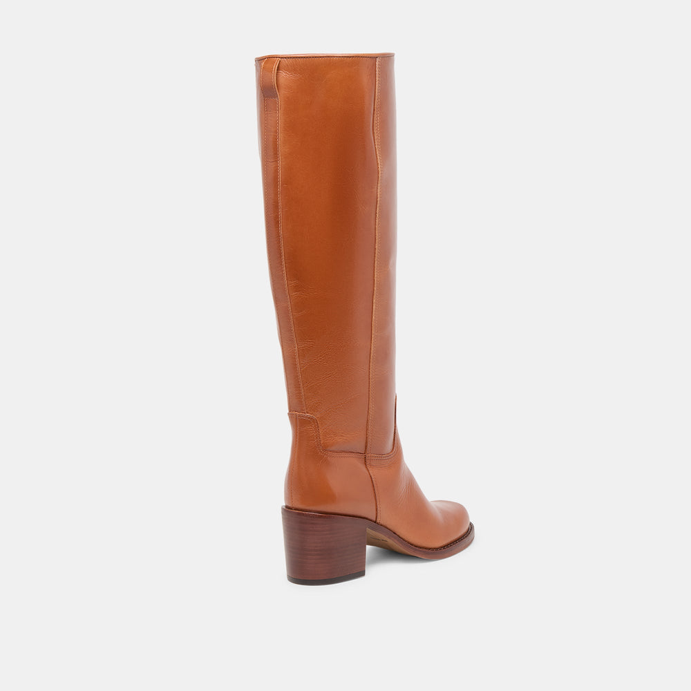 Lucyle Tan Leather Wide Calf Boots | Dolce Vita Women