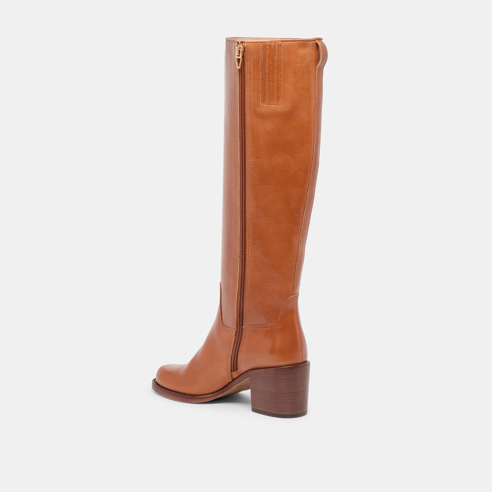 Lucyle Tan Leather Wide Calf Boots | Dolce Vita Women
