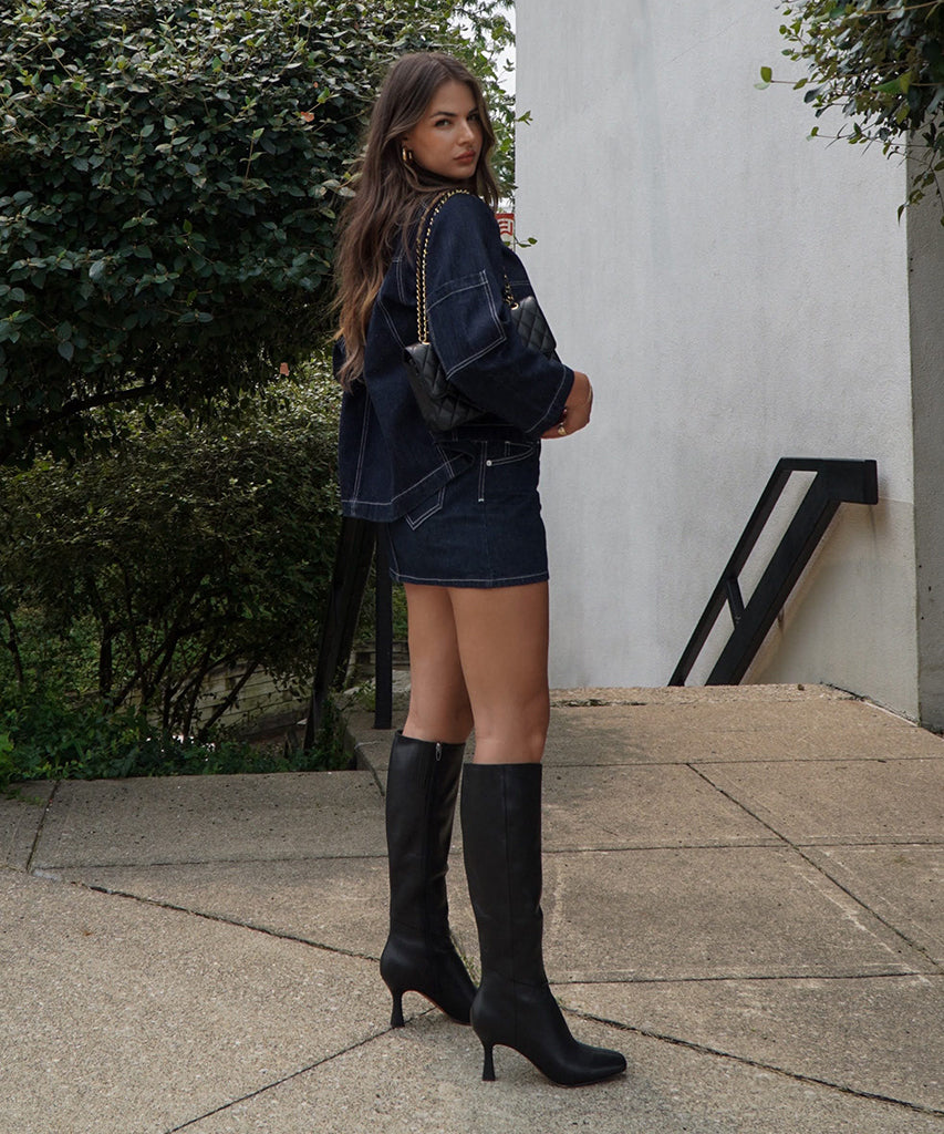 Gyra Black Leather Boots | Women Dolce Vita