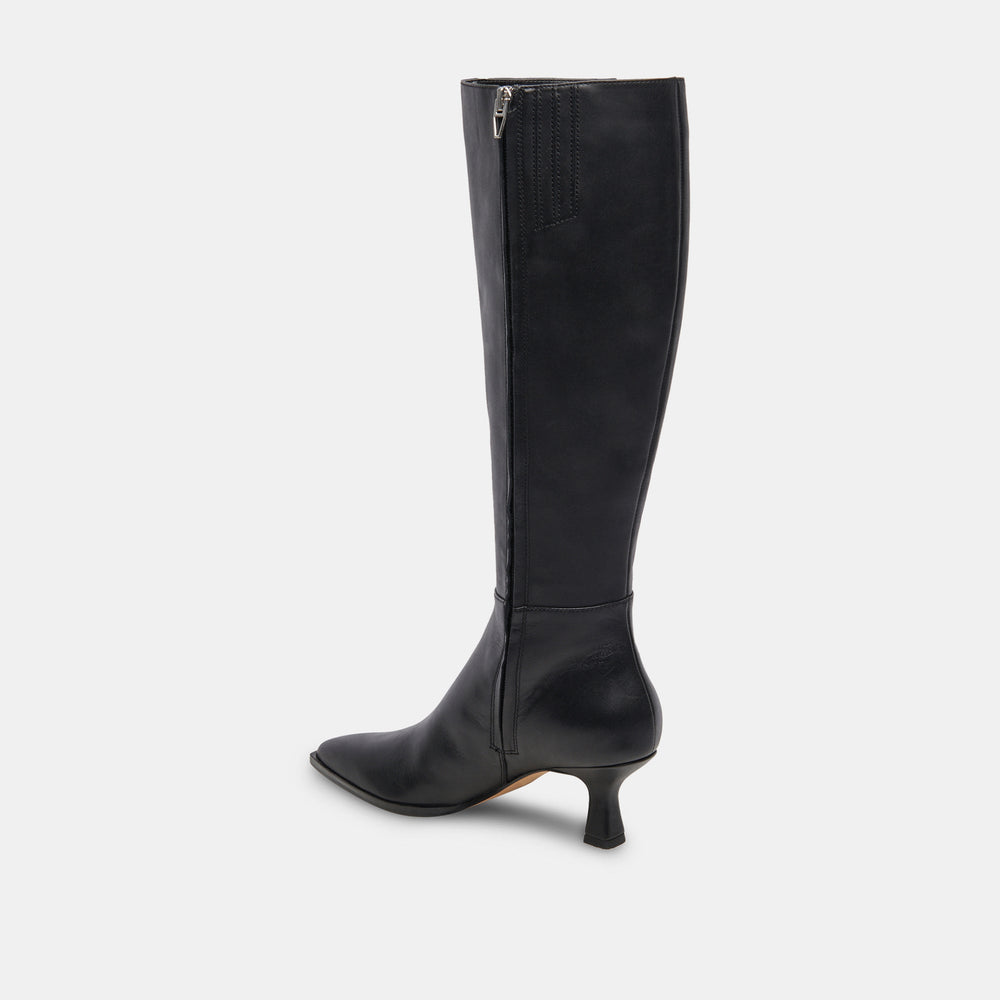 Auggie Black Leather Boots | Women Dolce Vita