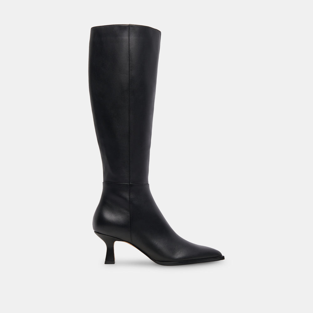 Auggie Black Leather Boots | Women Dolce Vita