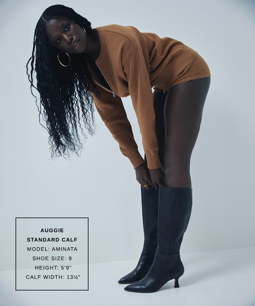 Auggie Black Leather Boots | Women Dolce Vita
