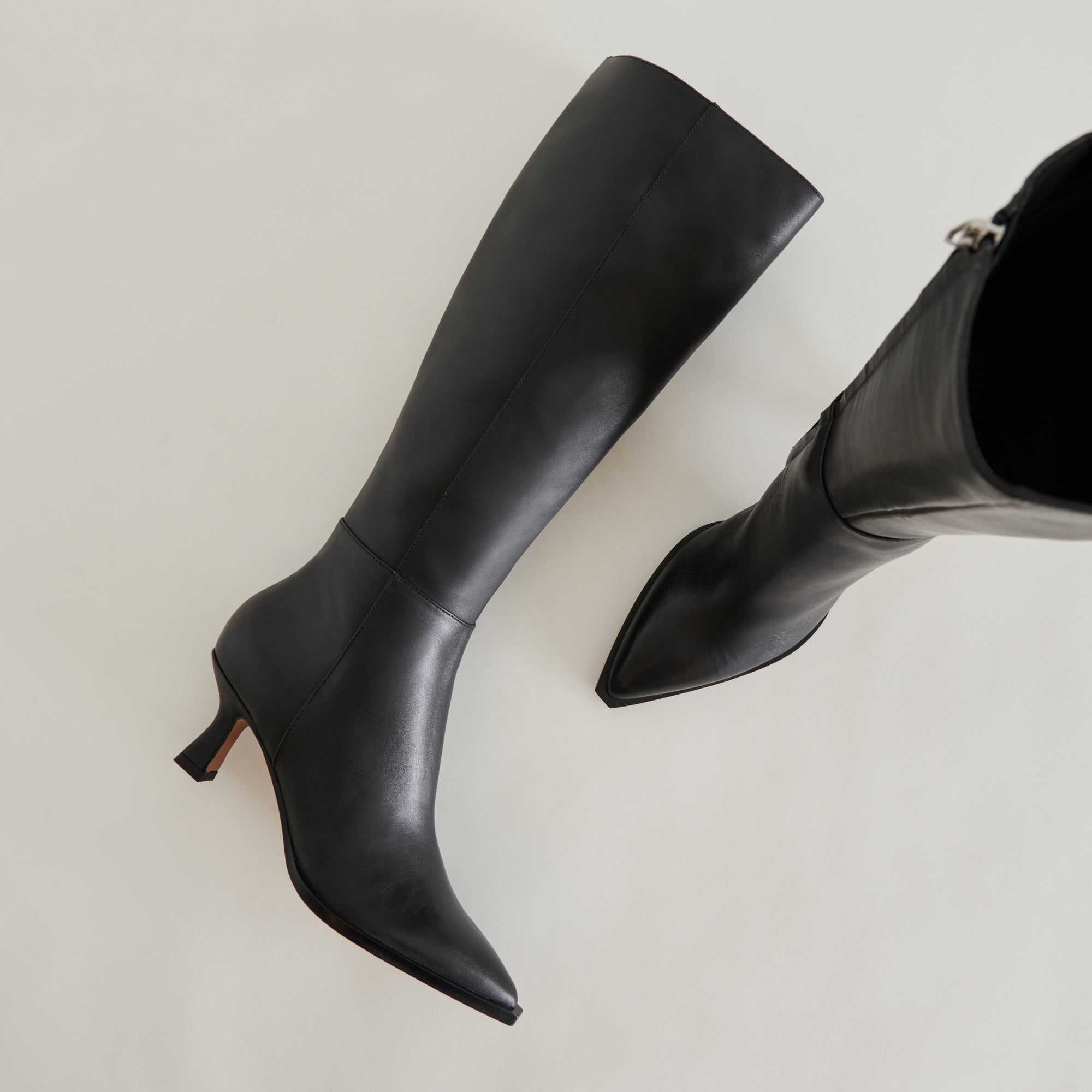 Auggie Black Leather Boots | Women Dolce Vita