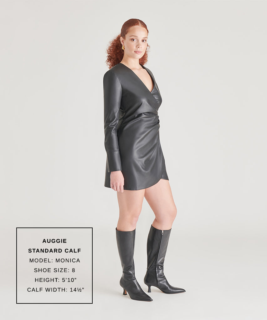 Auggie Black Leather Boots | Women Dolce Vita