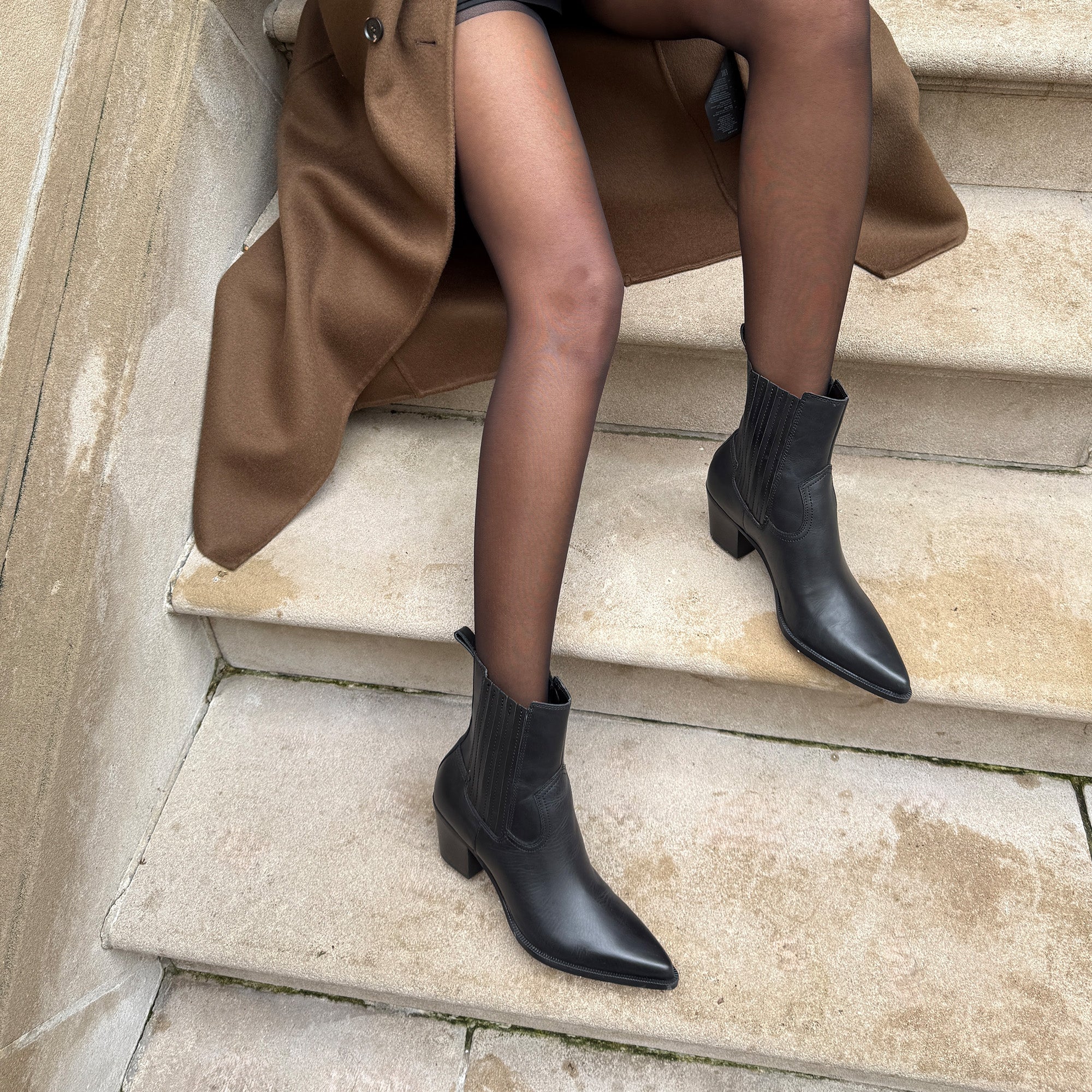 Slim Black Leather Booties | Women Dolce Vita