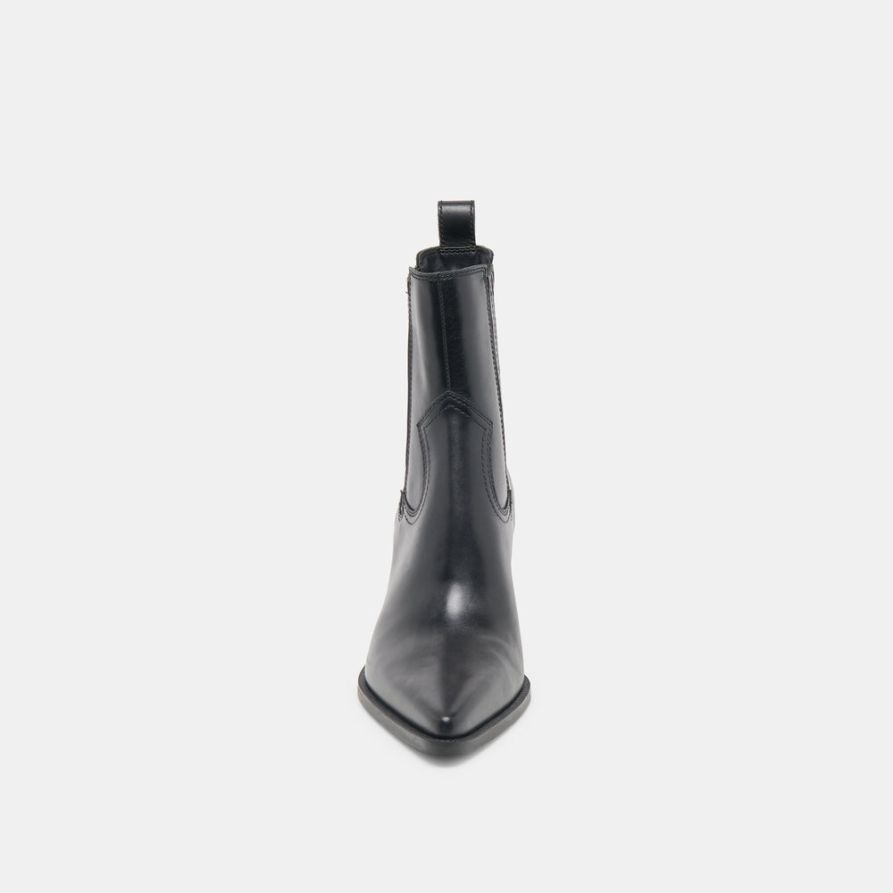Slim Black Leather Booties | Women Dolce Vita