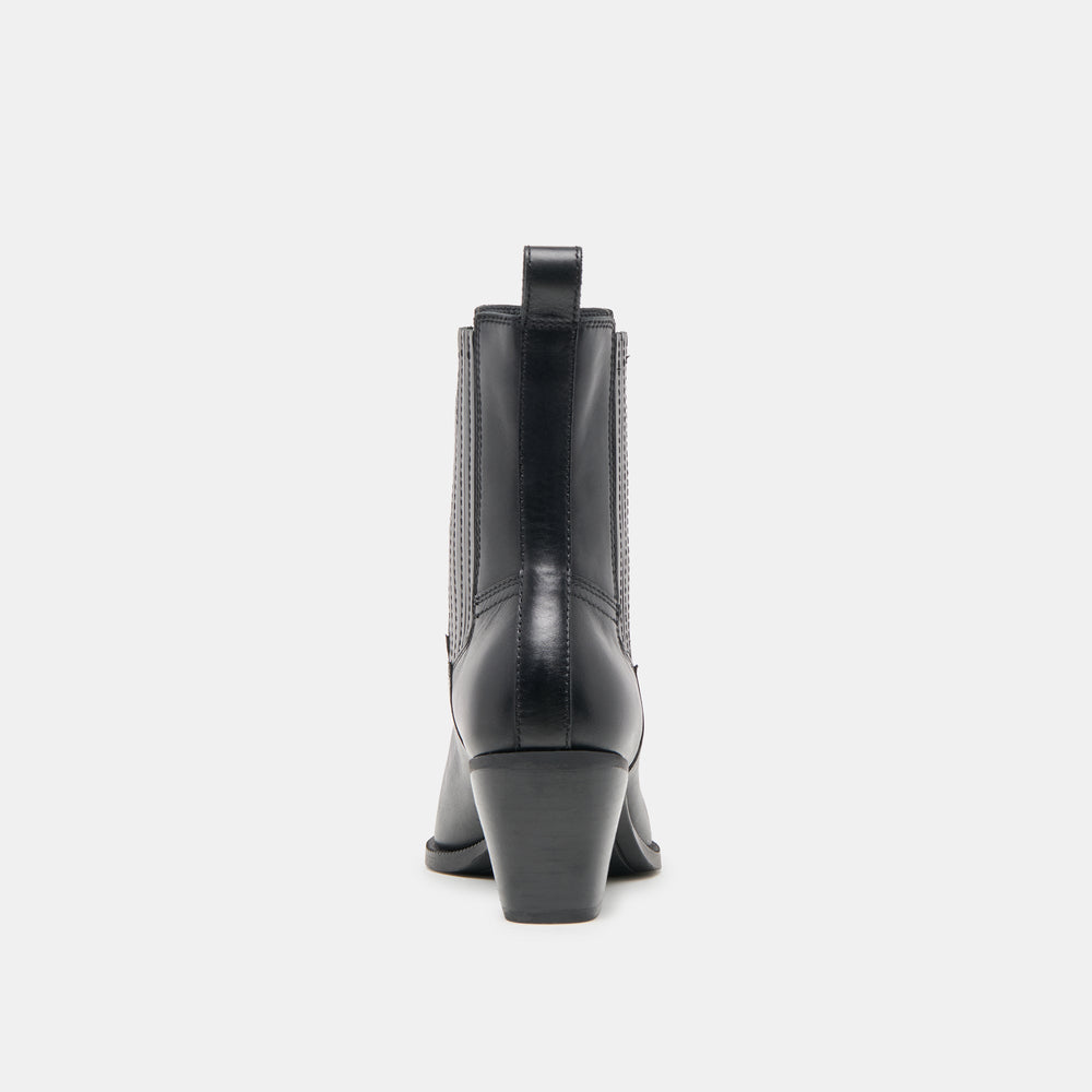 Slim Black Leather Booties | Women Dolce Vita