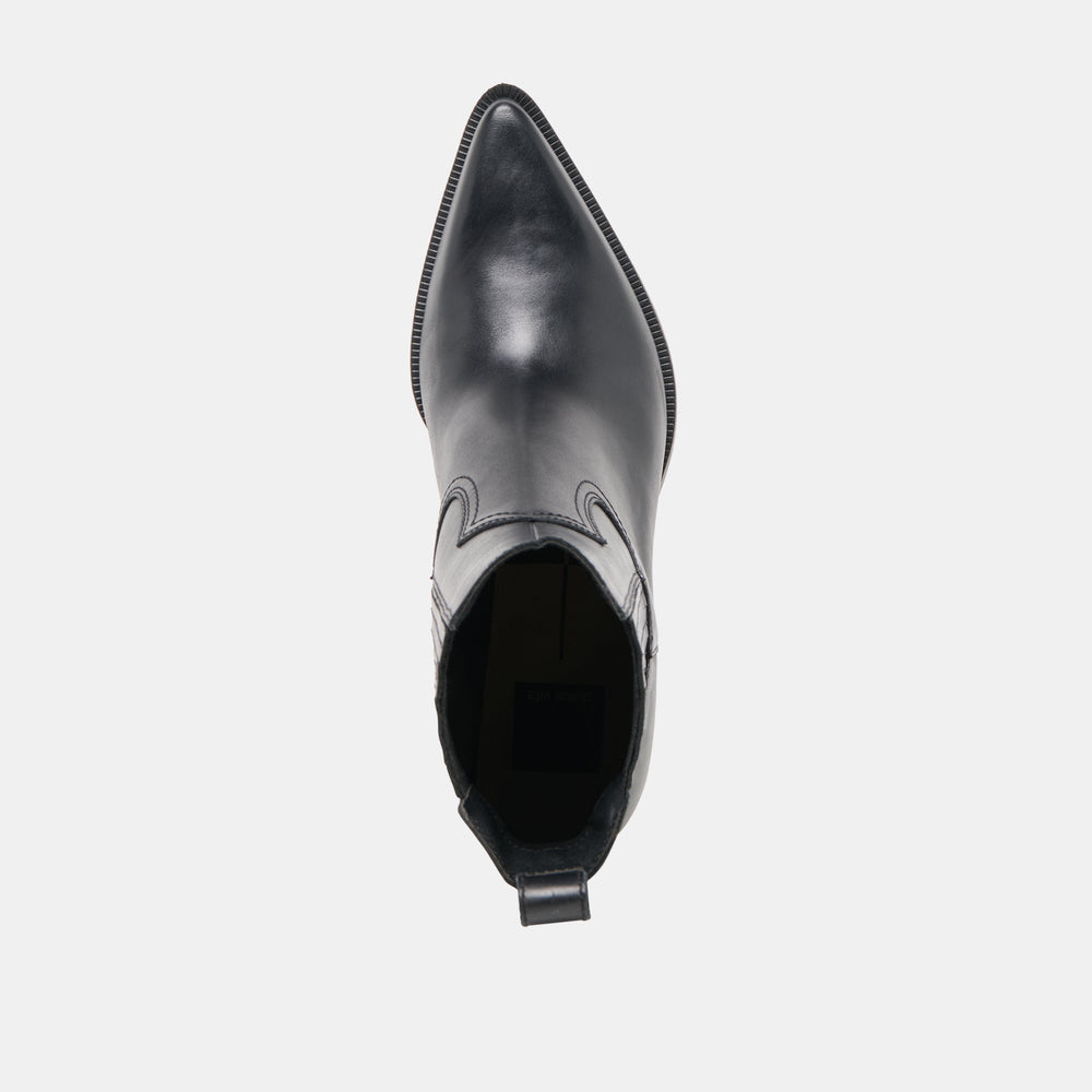 Slim Black Leather Booties | Women Dolce Vita