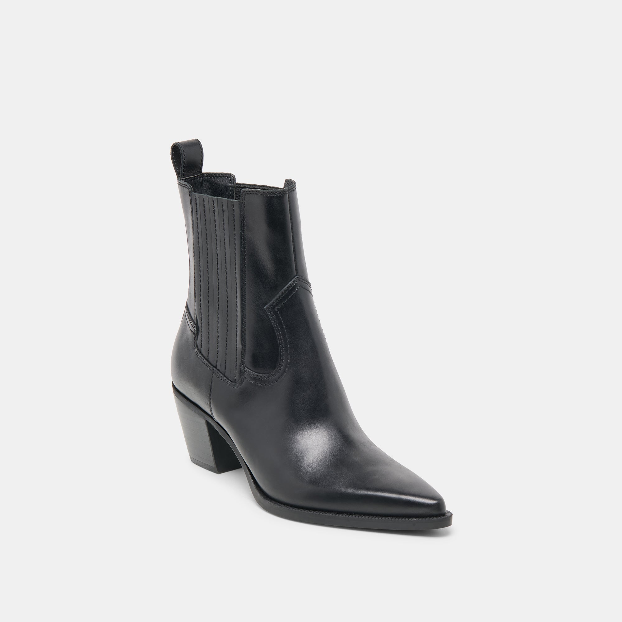 Slim Black Leather Booties | Women Dolce Vita
