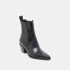 Slim Black Leather Booties | Women Dolce Vita