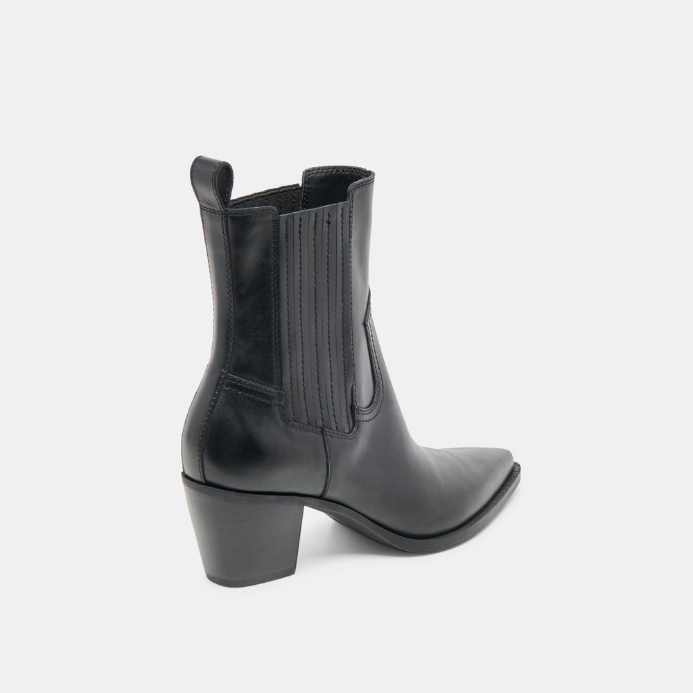 Slim Black Leather Booties | Women Dolce Vita