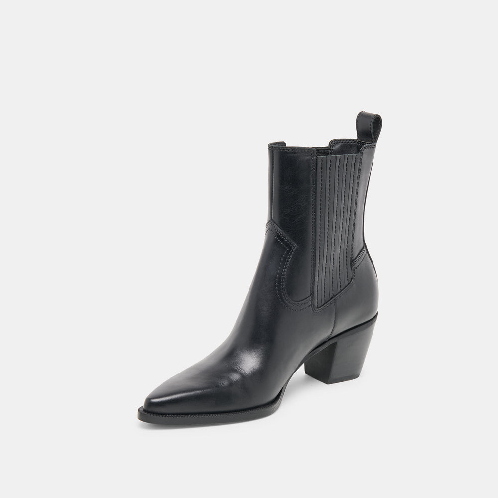 Slim Black Leather Booties | Women Dolce Vita