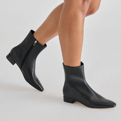 Tarine Black Leather Booties | Women Dolce Vita