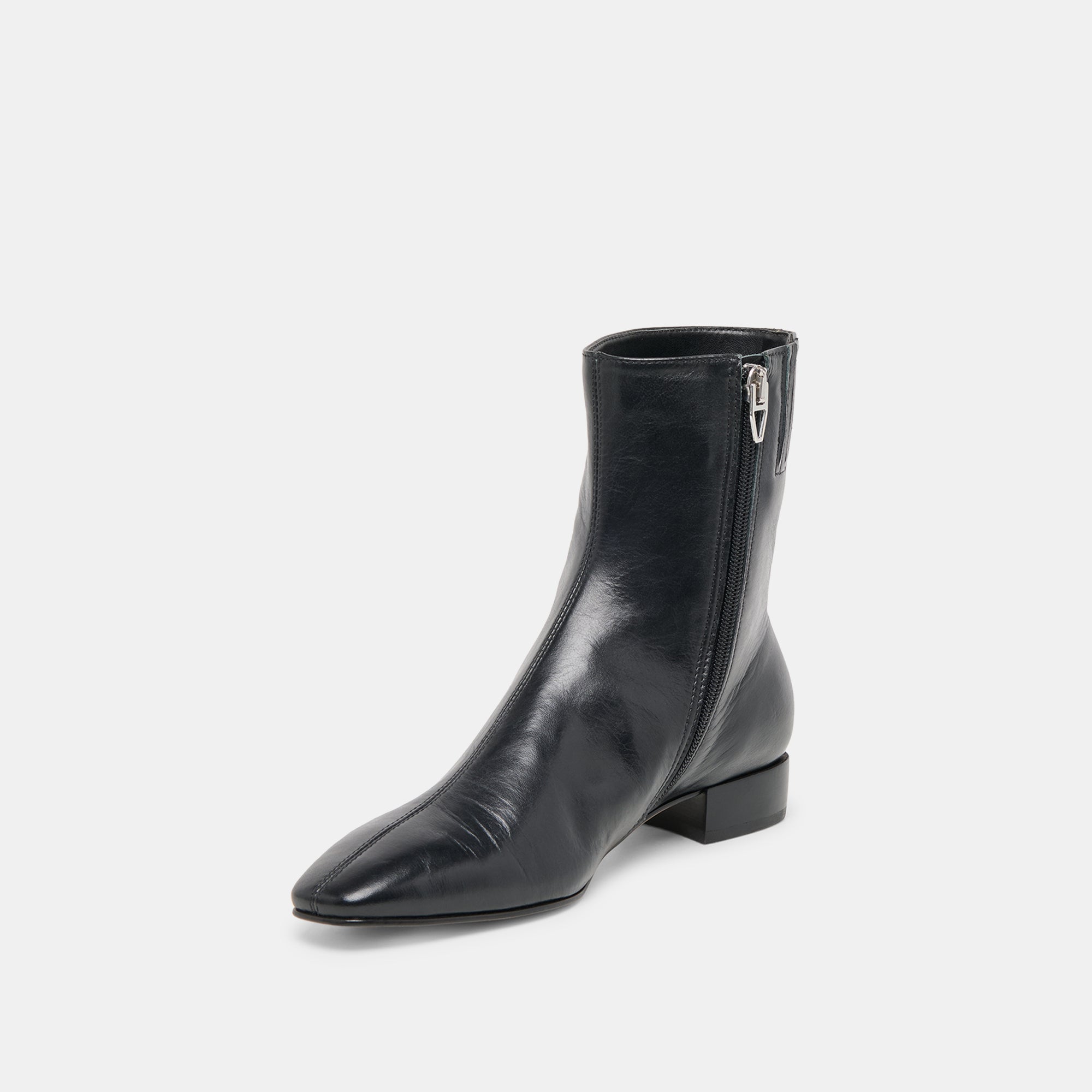 Tarine Black Leather Booties | Women Dolce Vita