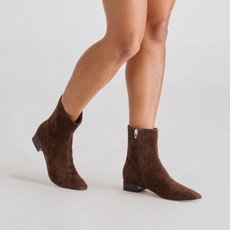 Tarine Dk Brown Nubuck Booties | Women Dolce Vita