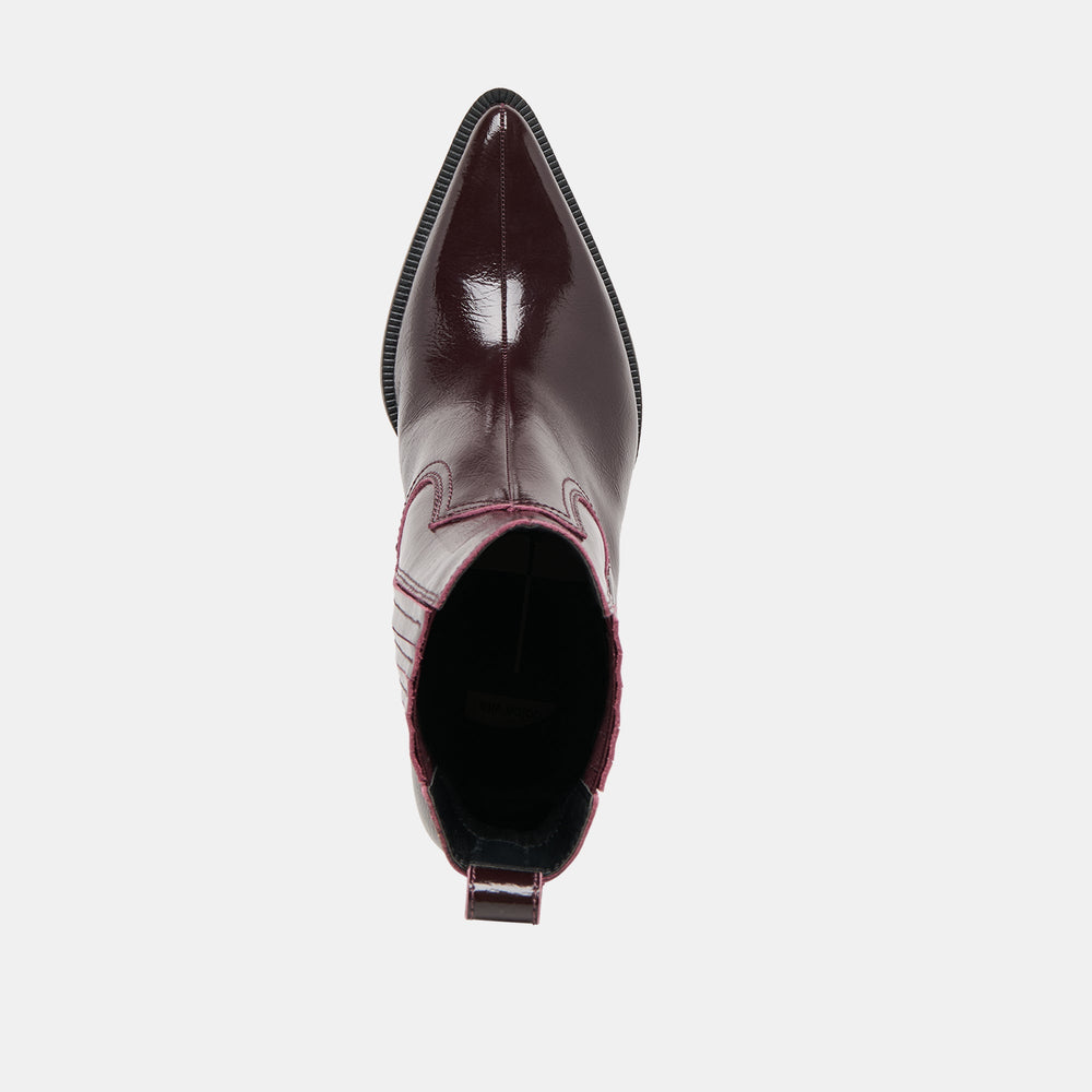 Slim Mulberry Crinkle Patent Booties | Dolce Vita Women