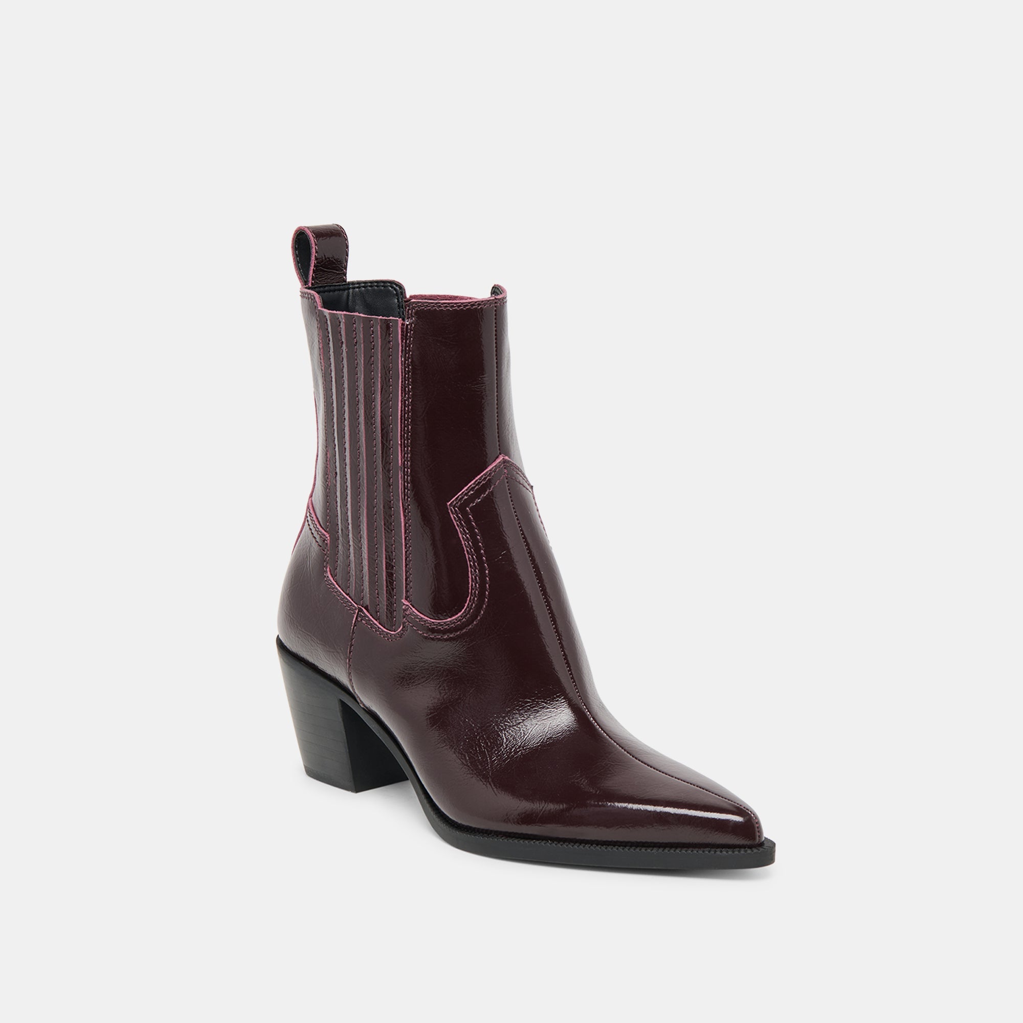 Slim Mulberry Crinkle Patent Booties | Dolce Vita Women