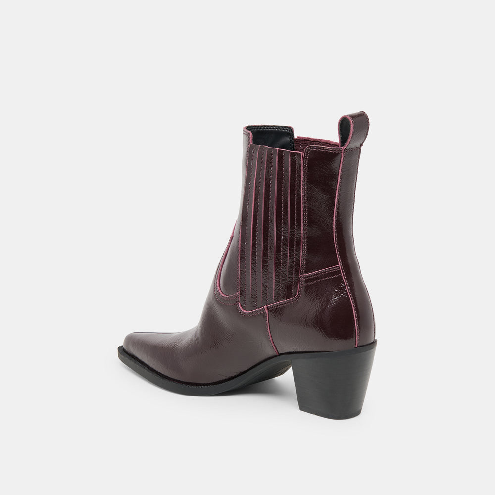 Slim Mulberry Crinkle Patent Booties | Dolce Vita Women