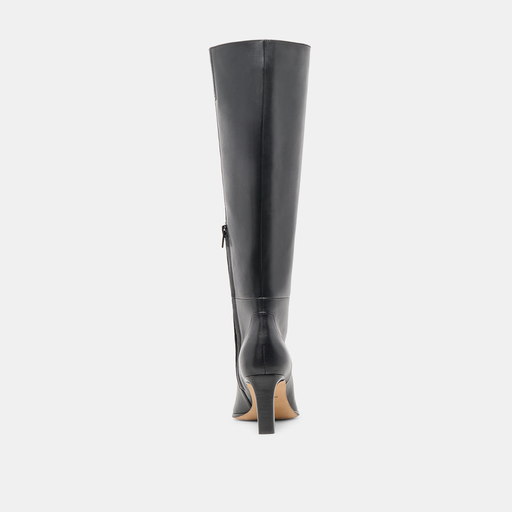 Emmi Black Leather Boots | Women Dolce Vita