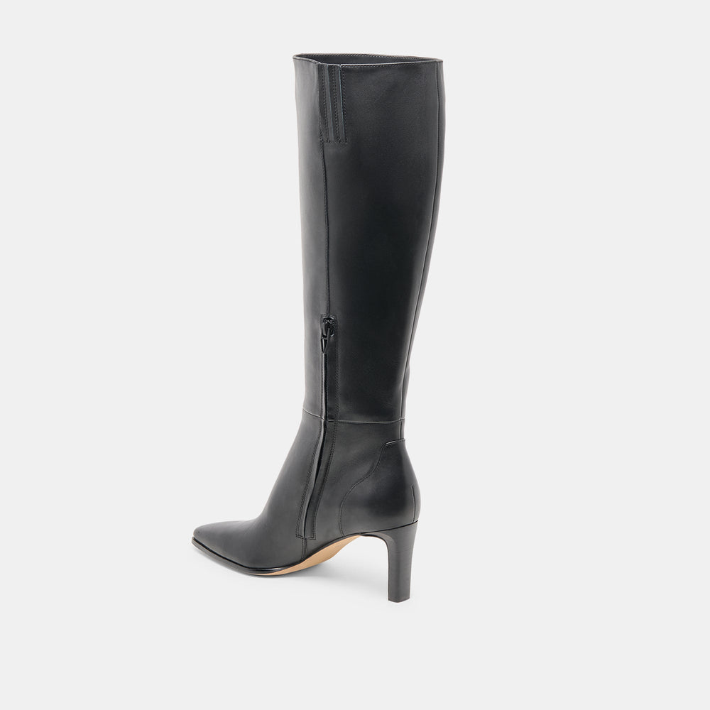 Emmi Black Leather Boots | Women Dolce Vita