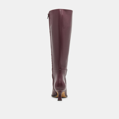 Auggie Wine Leather Boots - Dolce Vita