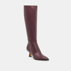 Auggie Wine Leather Boots | Women Dolce Vita
